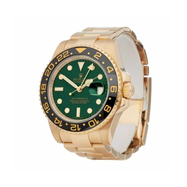 Rolex GMT-Master II 11678LN Yellow Gold Green Dial oyster Replica - Image 3